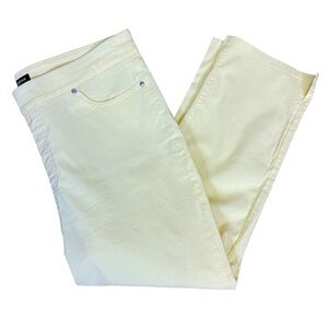 Mario Serrarini Italy Yellow and White Striped Cropped Pants Size L